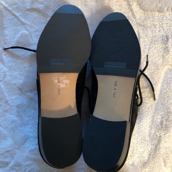 Salvatore Ferragamo Tommaso Black Suede Lace Up Booties 7AAAA - NIB - Picture 7 of 9